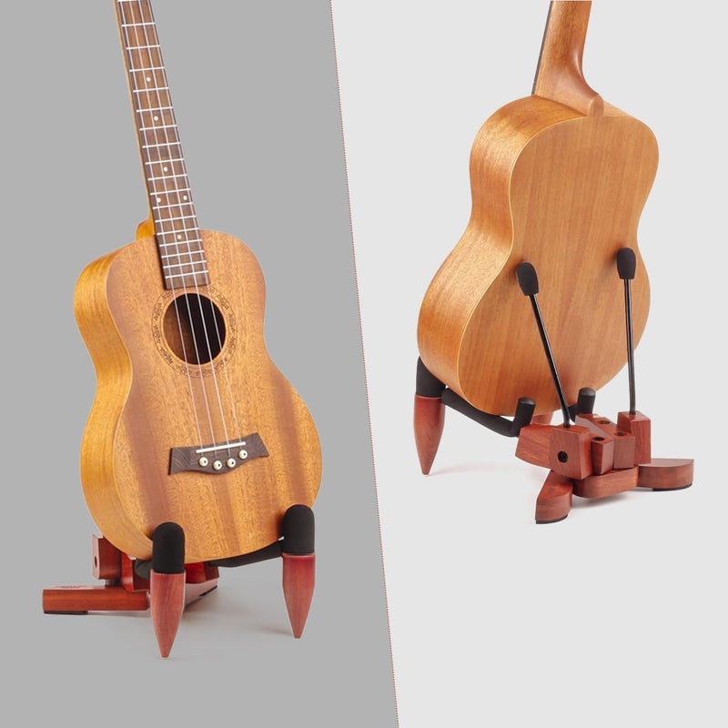 DIDA Foldable Wooden Ukulele Stand - Compact and Portable Storage for Ukulele, Mandolin and Violin Sturdy Design - Perfect for Home, Studio, or Concert Use (Rosewood) - Image 5
